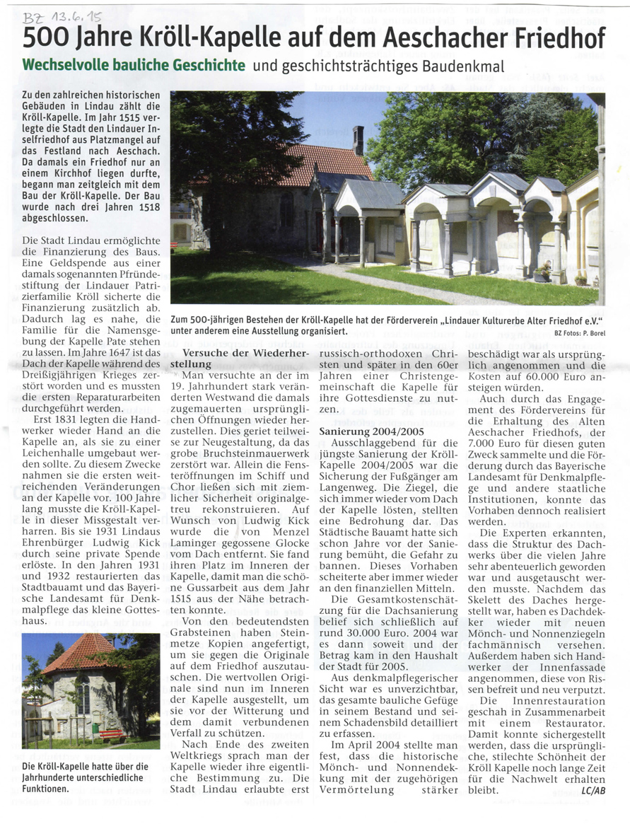 500 Jahre Kröll-Kapelle 